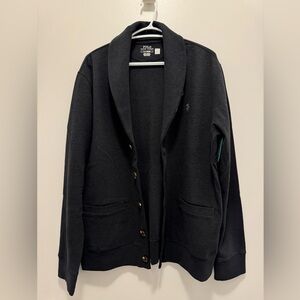 Polo Ralph Lauren Men Black Shawl-collar jersey cardigan - Size Large - NTW